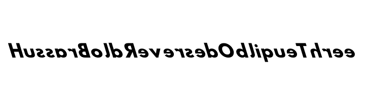 Hussar Bold Reversed Oblique Three  font caratteri gratis