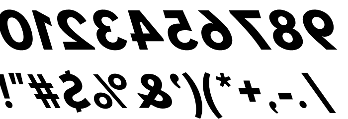 Hussar Bold Reversed Oblique Three Font OTHER CHARS