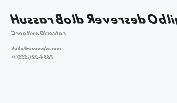 Hussar Bold Reversed Oblique Three Business Card