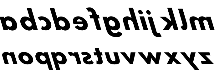 Hussar Bold Reversed Oblique Three Font LOWERCASE