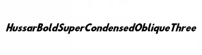 Hussar Bold SuperCondensed Oblique Three  नि: शुल्क फ़ॉन्ट्स डाउनलोड