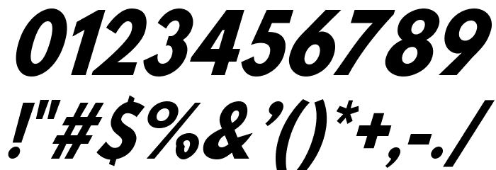 Hussar Bold SuperCondensed Oblique Three Font OTHER CHARS