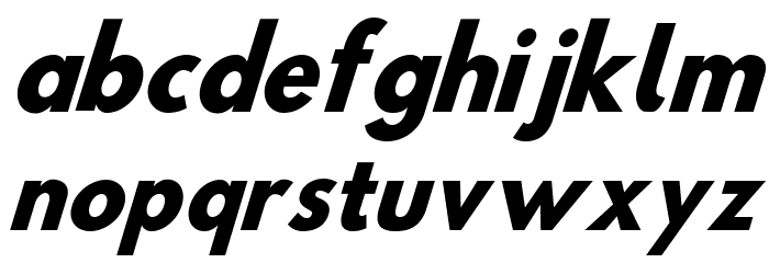 Hussar Bold SuperCondensed Oblique Three Font LOWERCASE