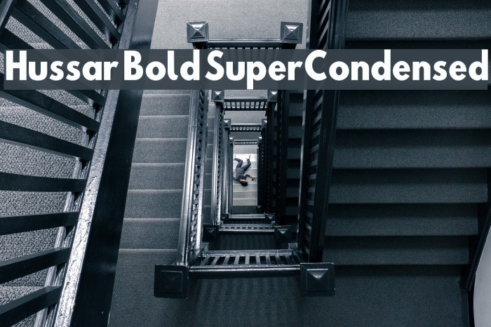 Hussar Bold SuperCondensed Font examples