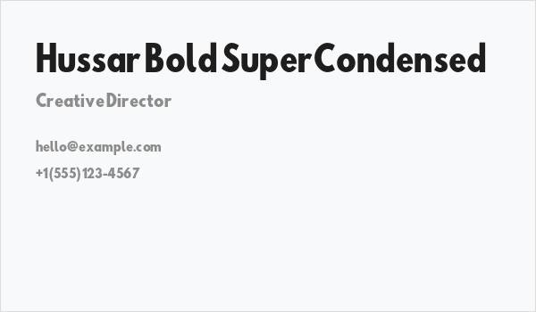Hussar Bold SuperCondensed Business Card