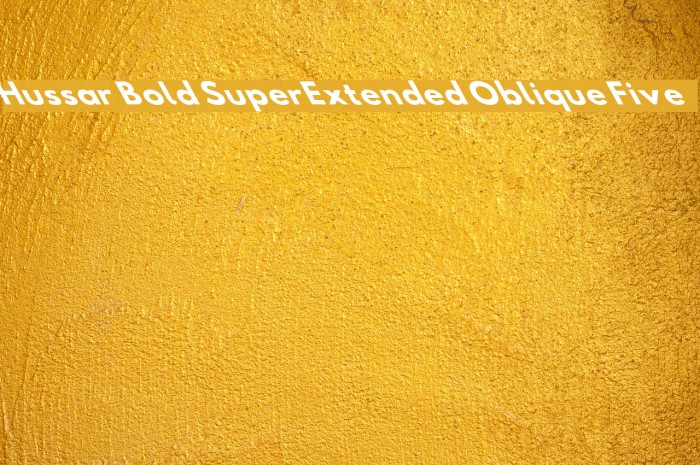 Hussar Bold SuperExtended Oblique Five Font examples