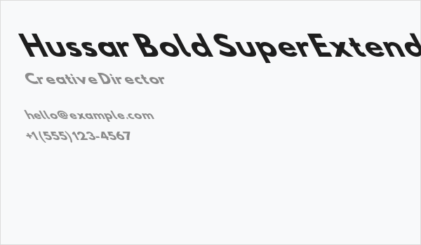 Hussar Bold SuperExtended Oblique Five Business Card