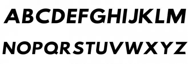 Hussar Bold SuperExtended Oblique One フォント 大文字