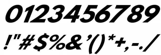 Hussar Bold Wide Oblique Four Font OTHER CHARS