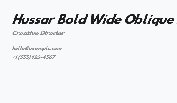 Hussar Bold Wide Oblique Four Business Card