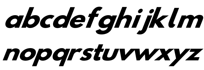 Hussar Bold Wide Oblique Four Font LOWERCASE
