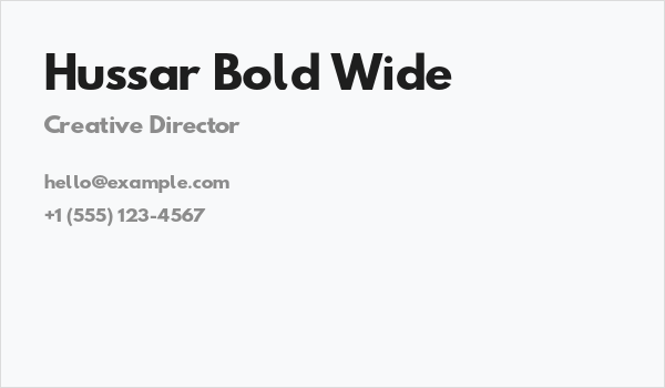 Hussar Bold Wide Business Card
