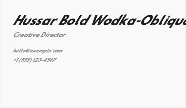 Hussar Bold Wodka-Oblique Seven Business Card