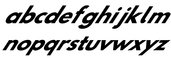 Hussar Bold Wodka-Oblique Seven Font LOWERCASE