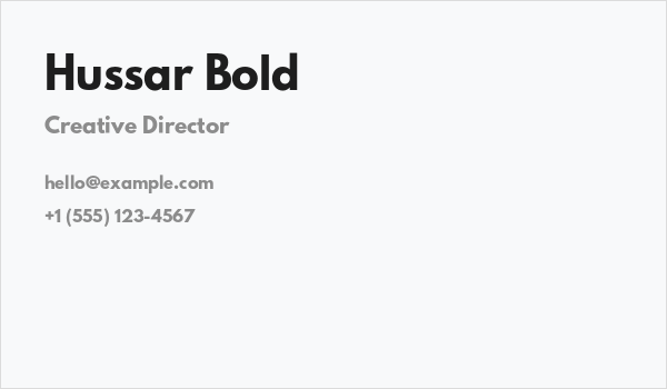 Hussar Bold Business Card