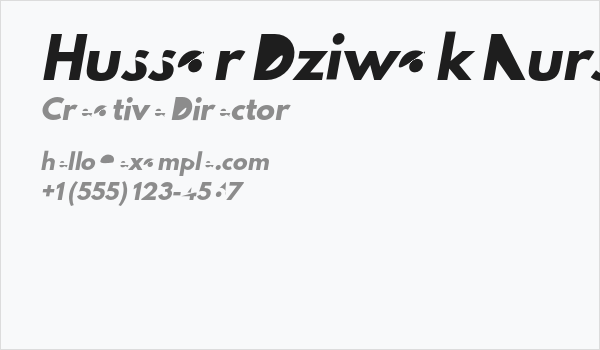 Hussar Dziwak Kursywa Business Card