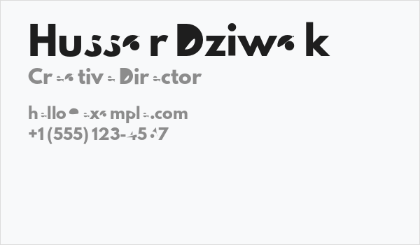 Hussar Dziwak Business Card