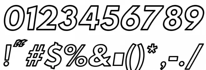 Hussar Ekologiczne 1 Oblique Шрифта ДРУГИЕ символов