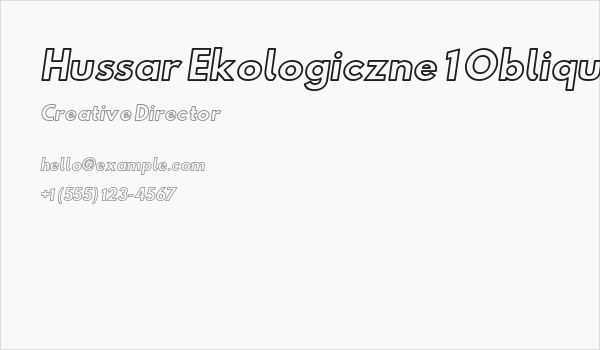 Hussar Ekologiczne 1 Oblique Business Card