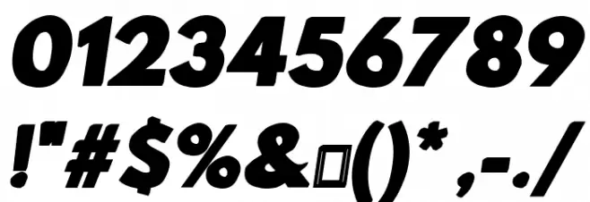 Hussar Gothic Oblique Font OTHER CHARS