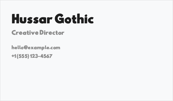 Hussar Gothic Business Card