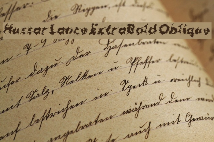 Hussar Lance ExtraBold Oblique Example 2