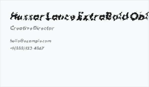 Hussar Lance ExtraBold Oblique Business Card