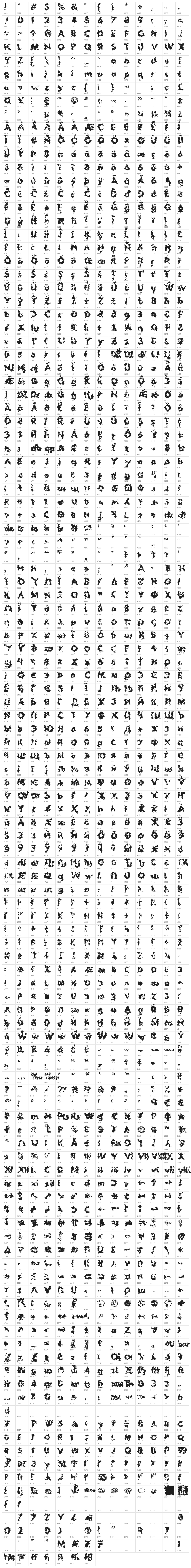 Hussar Lance ExtraBold Character Map