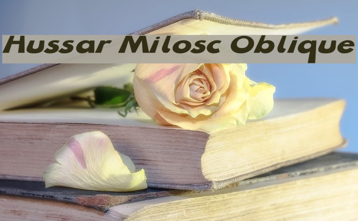 Hussar Milosc Oblique Font examples