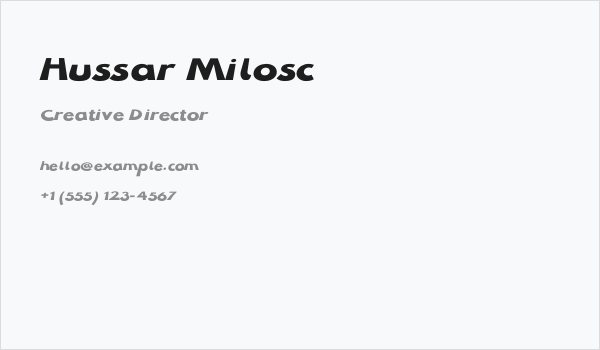 Hussar Milosc Business Card