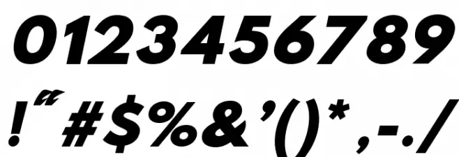 Hussar Nova Black Italic Font OTHER CHARS