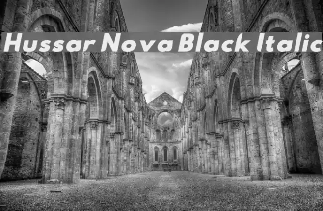 Hussar Nova Black Italic Font examples
