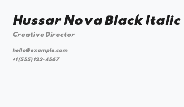 Hussar Nova Black Italic Business Card