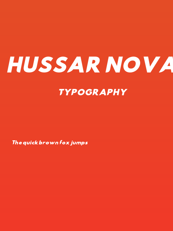 Hussar Nova Black Italic Poster