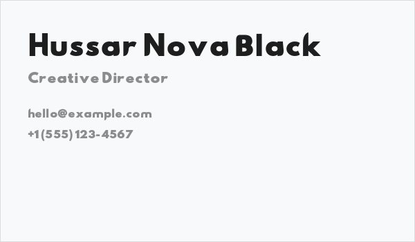 Hussar Nova Black Business Card