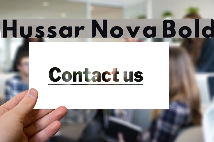 Hussar Nova Bold Font examples