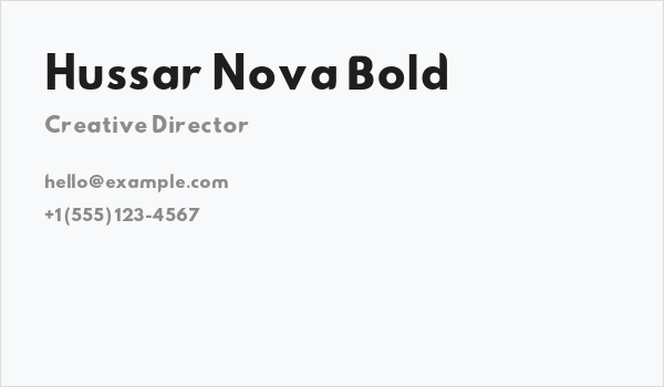 Hussar Nova Bold Business Card