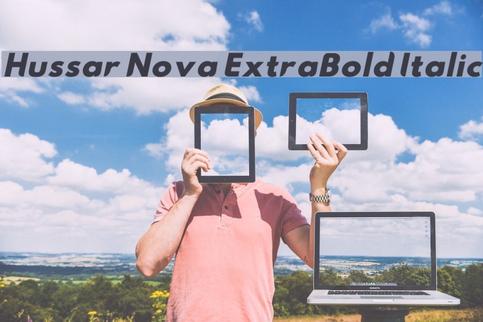 Hussar Nova ExtraBold Italic Font examples
