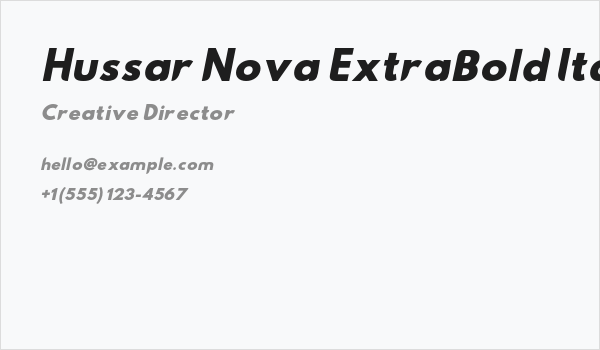 Hussar Nova ExtraBold Italic Business Card