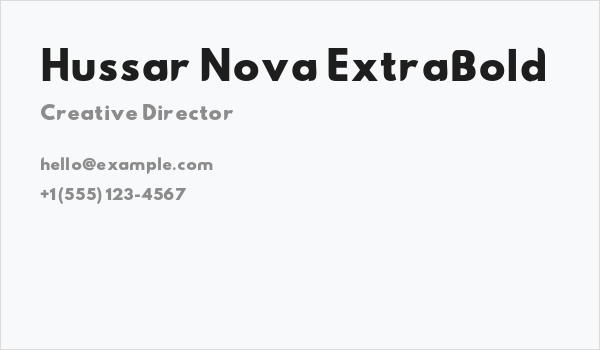 Hussar Nova ExtraBold Business Card
