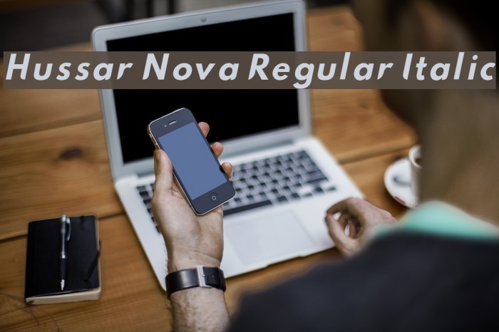 Hussar Nova Regular Italic Font examples