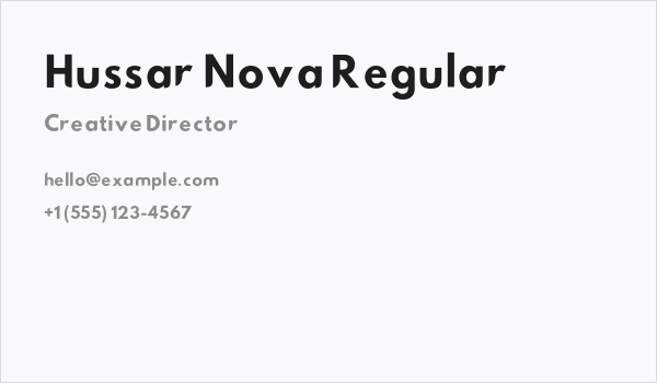 Hussar Nova Regular Business Card