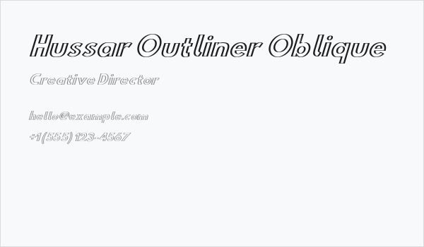 Hussar Outliner Oblique Business Card