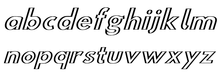 Hussar Outliner Oblique Font LOWERCASE