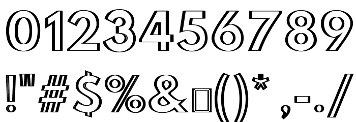 Hussar Outliner Font OTHER CHARS