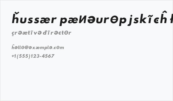 Hussar Paneuropjskich Lowercase Oblique Business Card