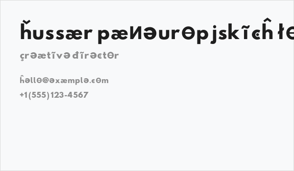 Hussar Paneuropjskich Lowercase Business Card