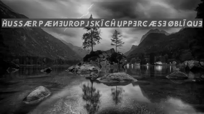 Hussar Paneuropjskich Uppercase Oblique Font examples