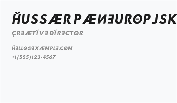 Hussar Paneuropjskich Uppercase Oblique Business Card