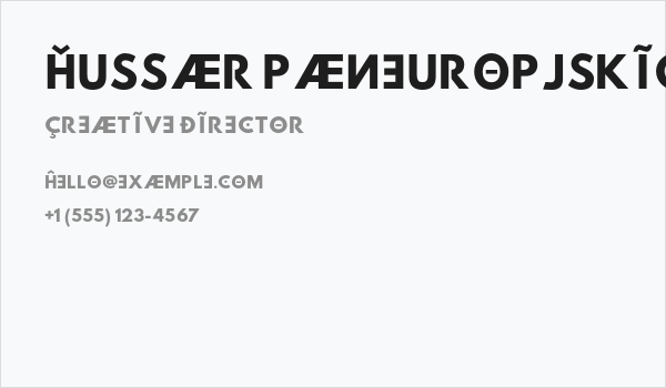 Hussar Paneuropjskich Uppercase Business Card